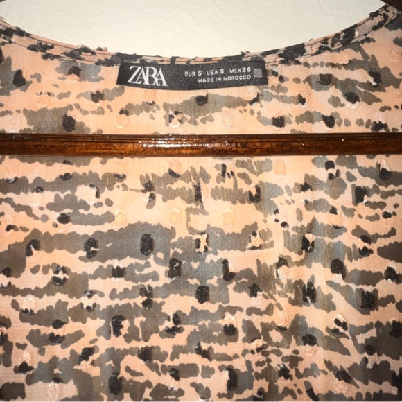 Zara animal print with bow tie bodycon size S - Picture 3 of 9